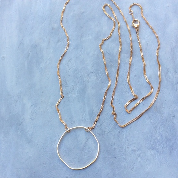 New Gold plated necklace circle pendant Valentines Day best gift - Picture 8 of 8